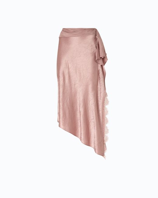 Pinko Pink Asymmetric Midi Skirt