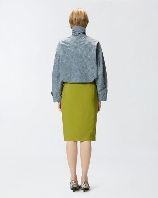 Pinko Blue Blouson Jacket With All-Over Micro Studs
