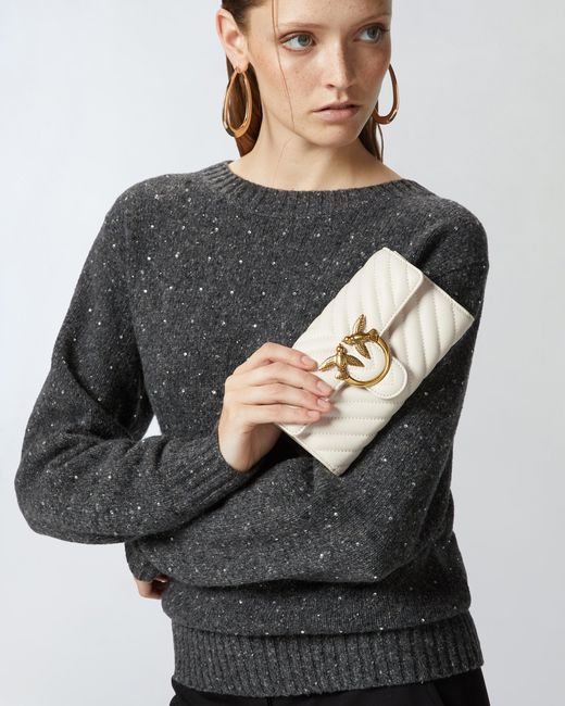 Pinko White Love Bag One Wallet Chevron