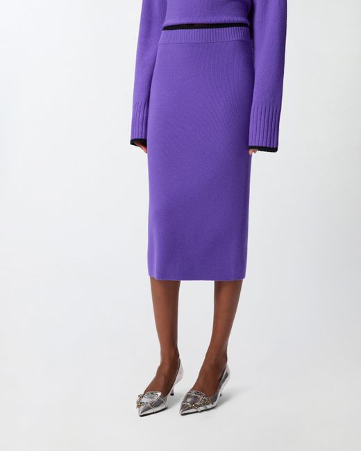 Pinko Purple Knit Pencil Skirt
