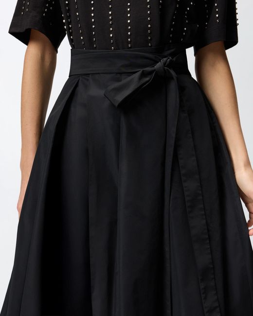 Pinko Black Long Wrap Skirt With Bow