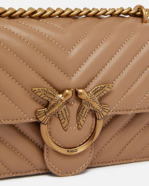 Pinko Natural Small Shoulder Bag Love Bag One Chevron