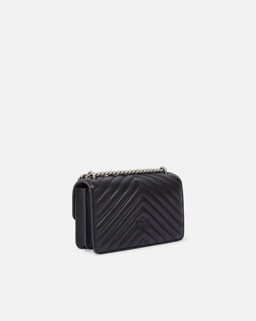 Pinko White Mini Love Bag One Chevron