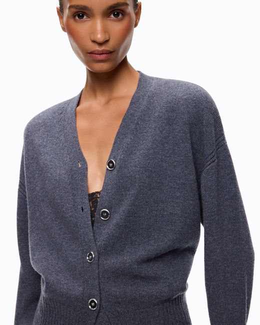 Pinko Blue Wool And Cashmere Cardigan