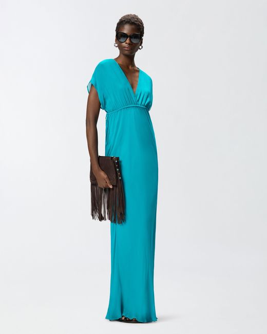 Pinko Blue Empire-Style Long Dress