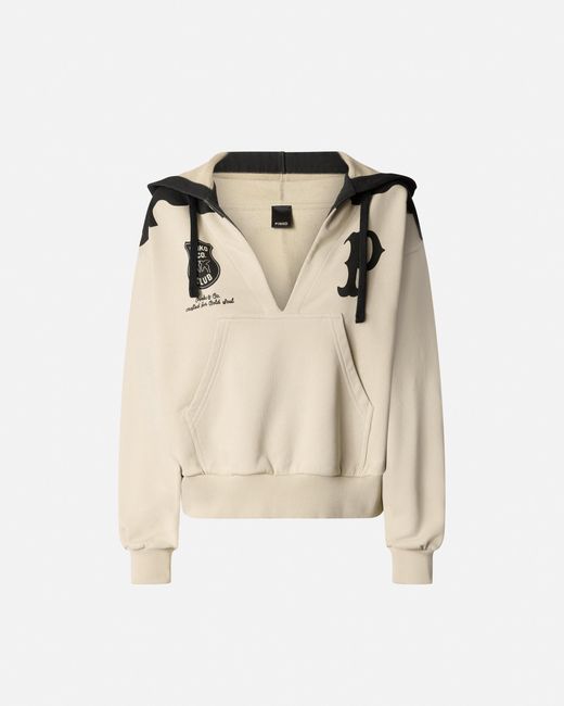 Pinko Natural V-Neck Hoodie