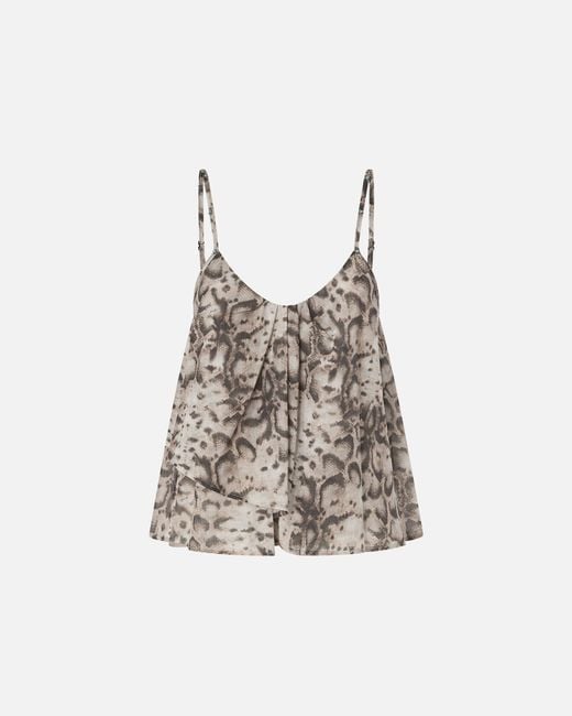 Pinko White Top With Spaghetti Straps And Snake Print