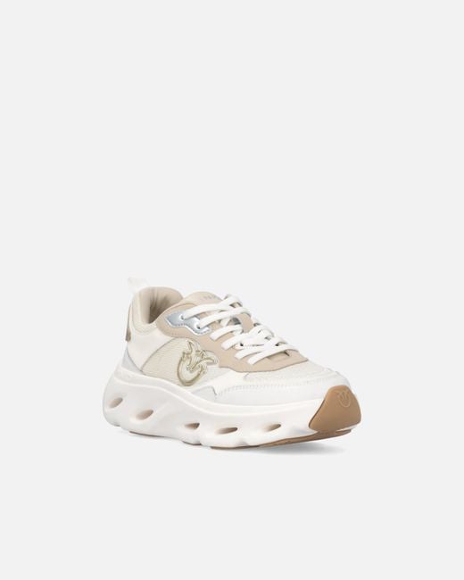Pinko White Sneakers With Love Birds Logo