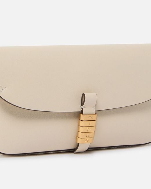 Pinko Natural Saddle Flat Medium Shoulder Bag