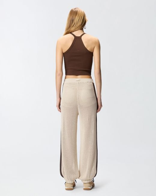 Pinko Brown Cropped Vest Top With Asymmetric Neckline