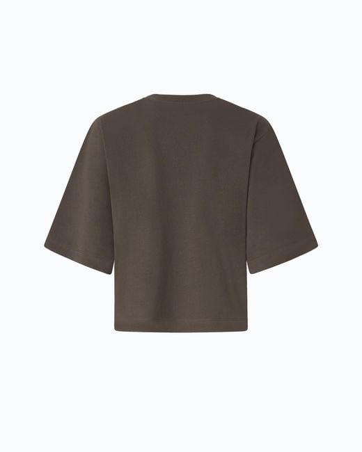 Pinko Gray T-Shirt With Wide Sleeves And Love Birds Logo