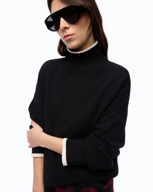 Pinko Black Wool And Cashmere Turtleneck Sweater