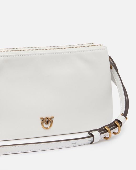 Pinko Natural Leather Mini Double Bag With Shoulder Strap