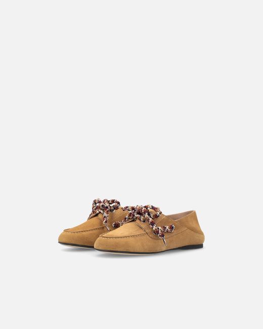 Pinko White Suede Moccasins With Multicoloured Laces