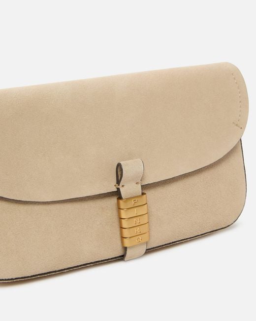 Pinko Natural Saddle Flat Medium Shoulder Bag
