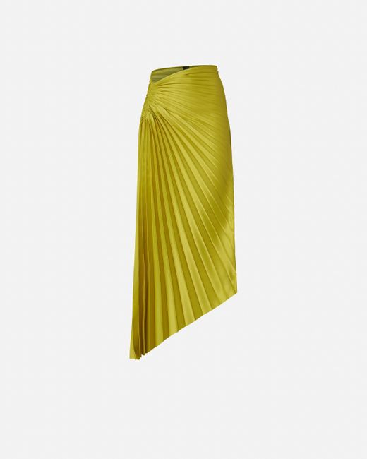 Pinko Multicolor Pleated Skirt With Asymmetric Hem