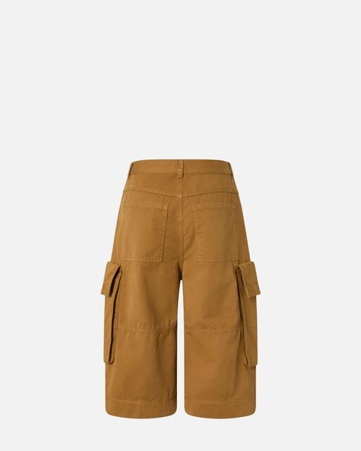 Pinko Natural Cargo Bermuda Shorts With Rivets