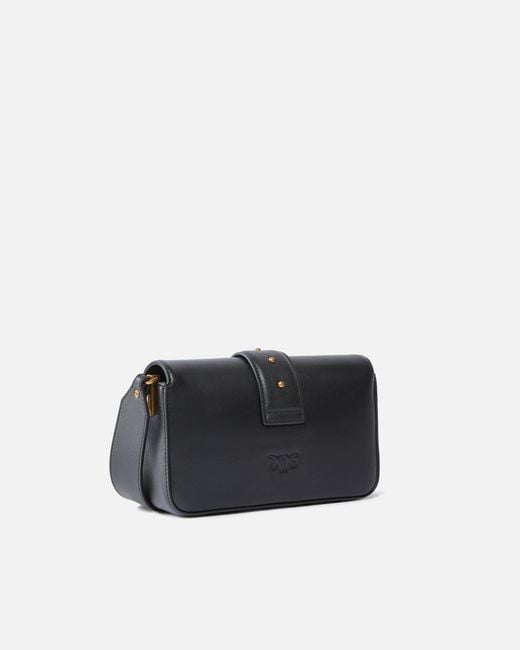 Pinko Black Mini Calfskin Shoulder Strap