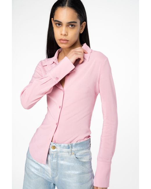 Pinko Pink Stretch Georgette Shirt
