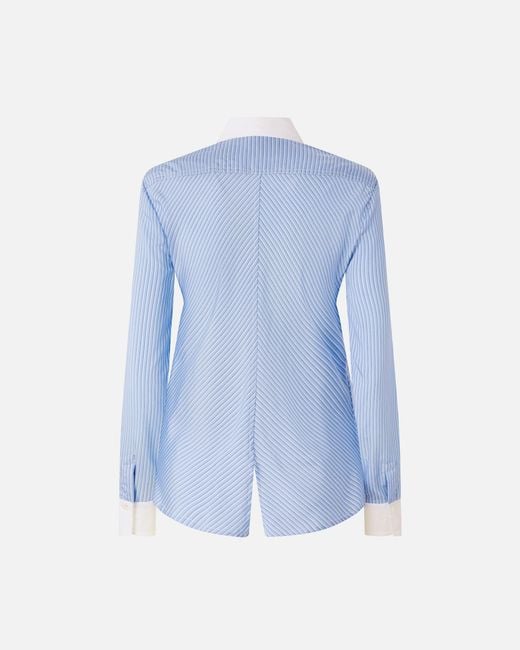 Pinko Blue Shirt With Contrasting Collar And Cuffs