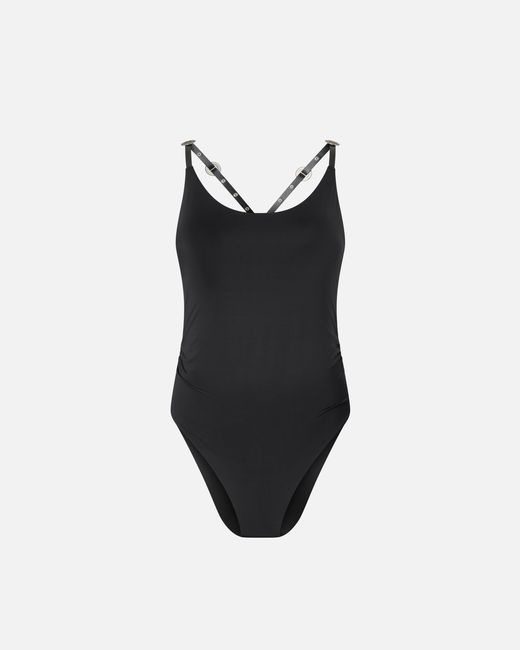 Pinko Black Bodysuit With Crossed Shoulder Straps