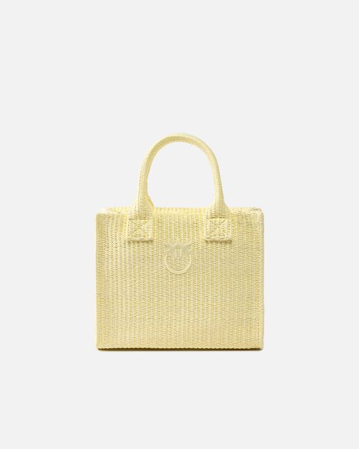 Borsa Shopper Piccola Beach di Pinko in Metallic
