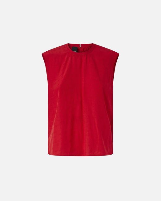 Pinko Red Viscose Jacquard Top