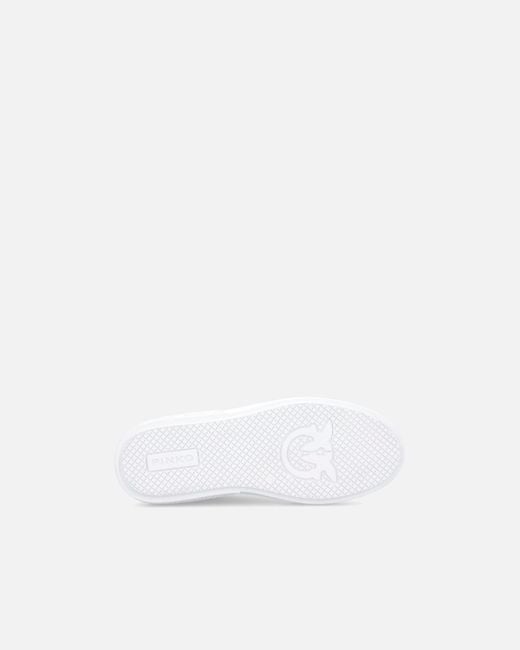Pinko White High-Soled Flatform Sneakers With Metal Logo