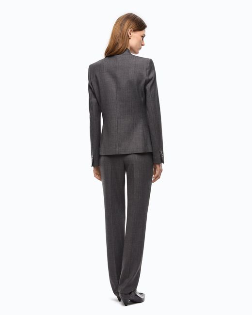 Pinko Gray Tailored Wool-Blend Jacket