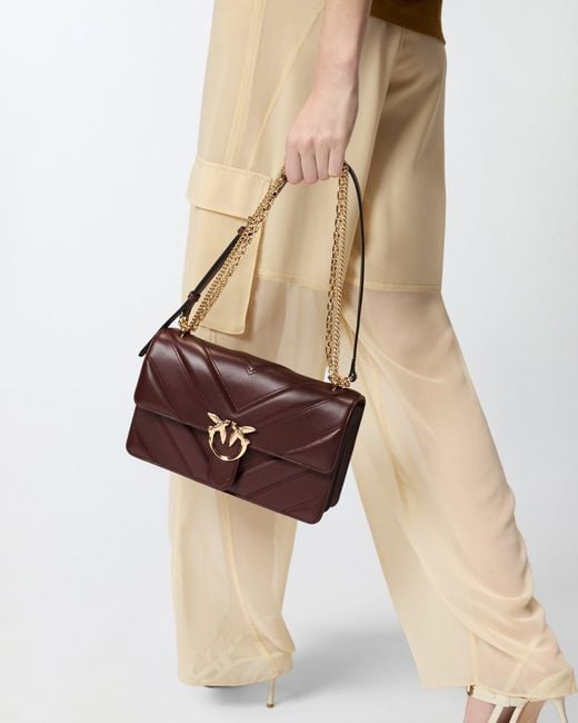 Pinko Brown Love Bag One Medium Shoulder Bag
