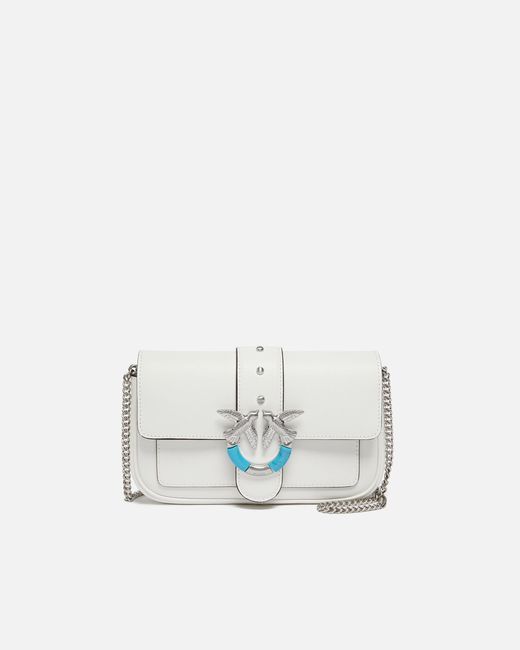 Pinko White Mini Love Bag One Pocket Shoulder Bag