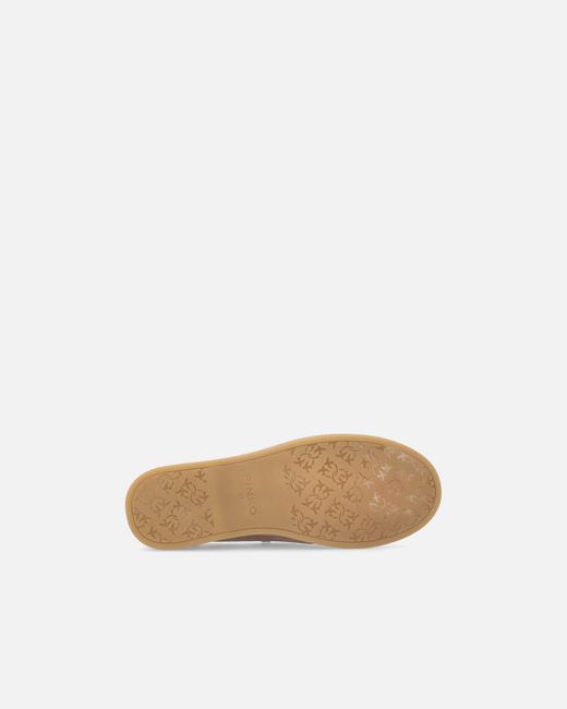 Pinko White Suede Moccasins With Jewel Details