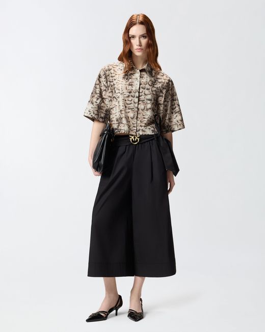 Pinko Black Long Shorts With Love Birds Buckle