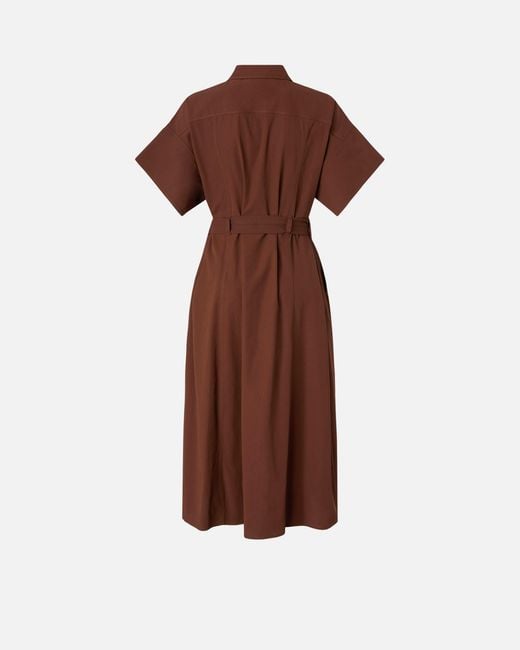 Pinko Brown Midi Shirt Dress With Belt