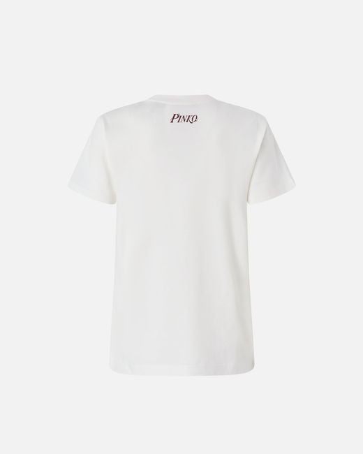 Pinko White T-Shirt With Sour Disco Star Print