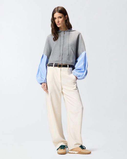 Pinko Blue Sweatshirt With Shirt Insert