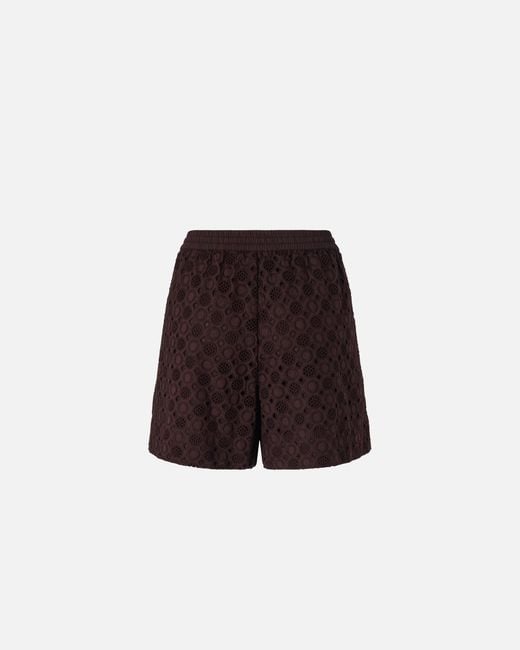 Pinko White Shorts With Openwork Motif