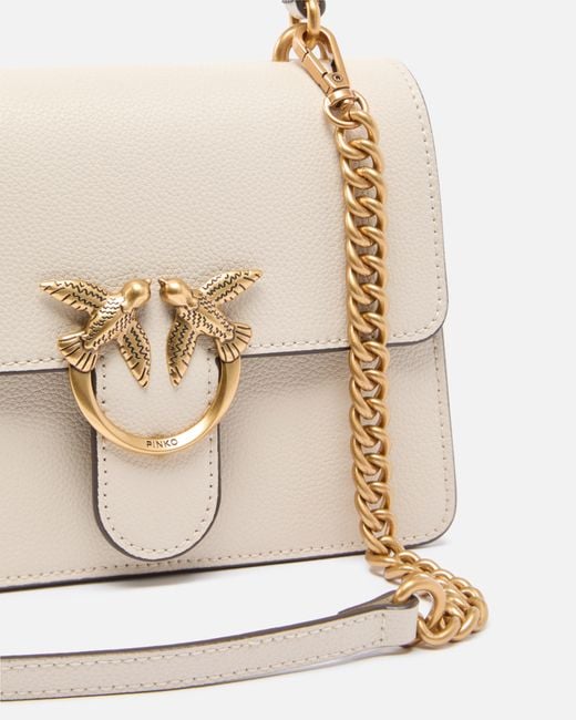Borsa A Mano Piccola Mini Love Bag Top Handle Light di Pinko in White