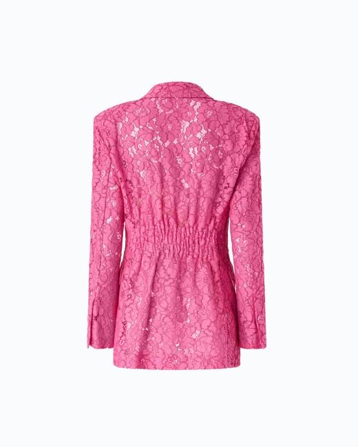 Pinko Pink Lace Blazer With Jewel Buttons