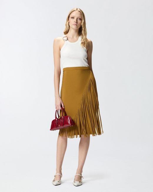 Pinko White Vest Top With Pendant Buckle