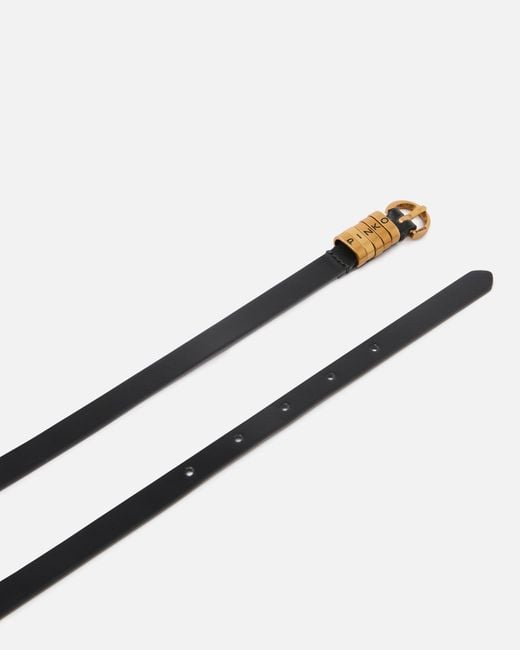 Pinko White 1.2-Cm Belt With Lettering Logo