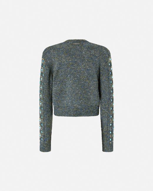 Pinko Green Cardigan With Jewel Embroidery