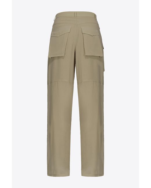 Pinko Natural Georgette Cargo Trousers