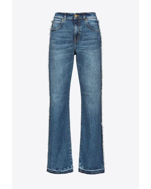 Pinko Blue Wide-leg Jeans With Cut-out