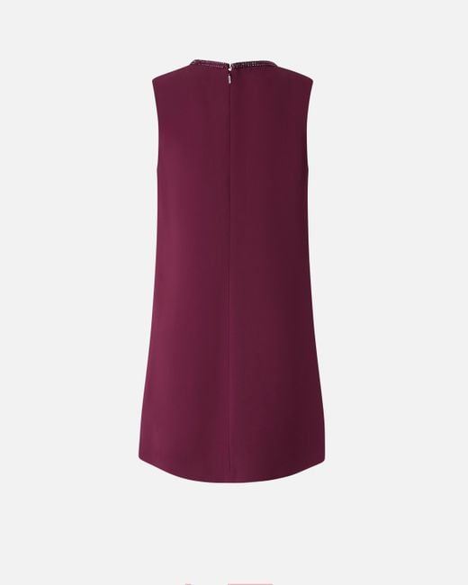 Pinko Purple Mini Dress With Jewel Neck