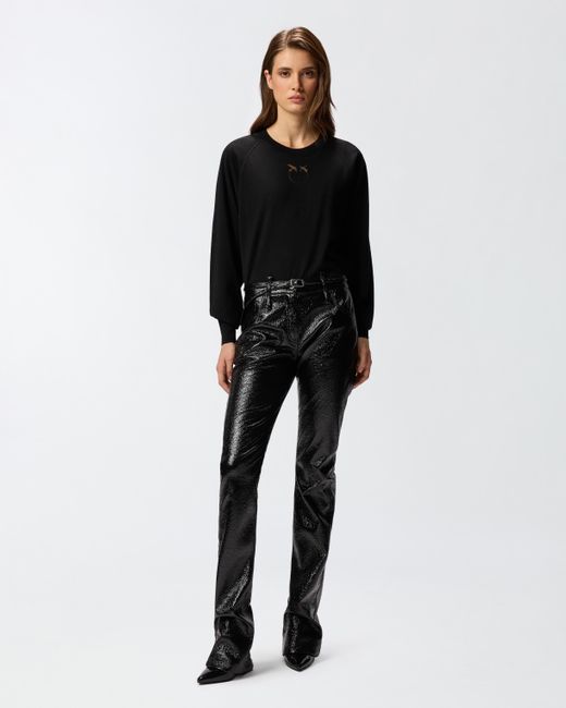 Pinko Black Sweater With Love Birds Logo