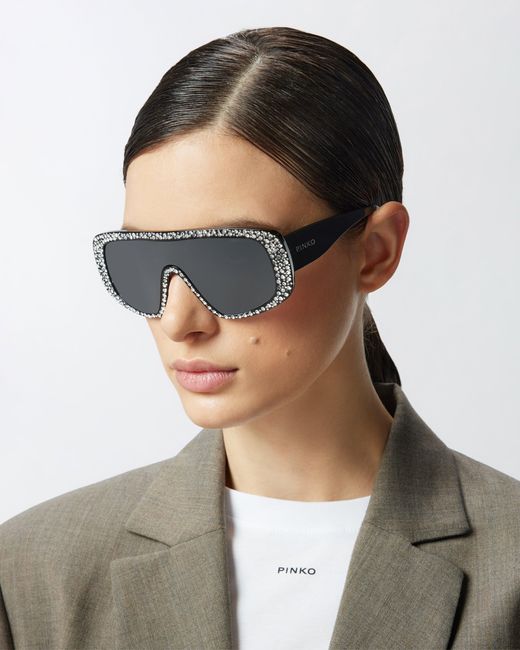 Pinko Blue Stoned Mask Sunglasses