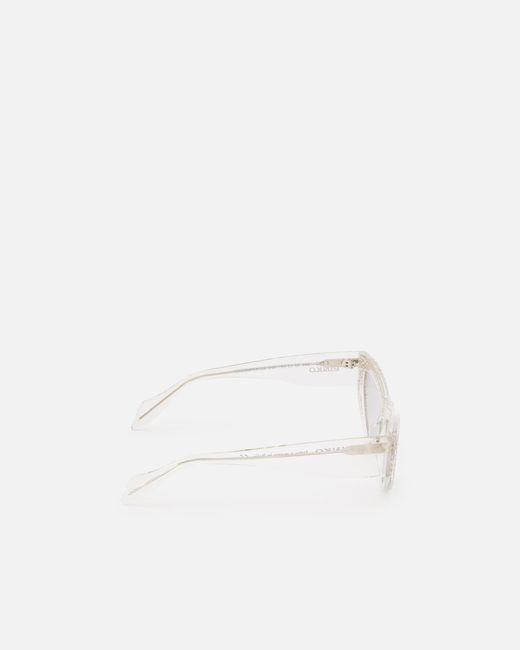 Pinko White Cat-Eye Sunglasses With Rhinestones