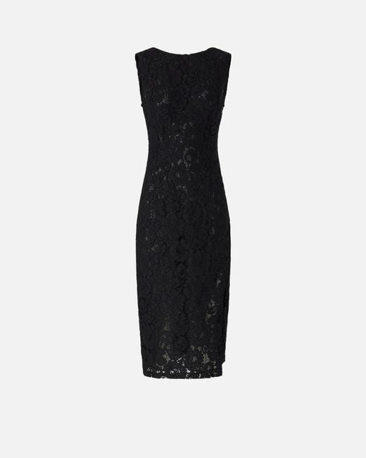 Pinko Black Floral Lace Dress With Plunging Rear Neckline