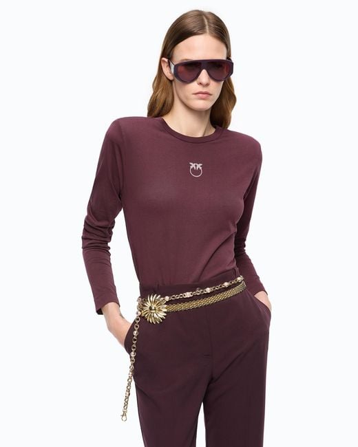 Pinko Purple Sweater With Love Birds Logo